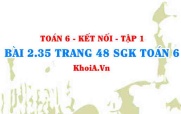 Bài 2.35 trang 48 SGK Toán 6 tập 1 Kết nối tri thức